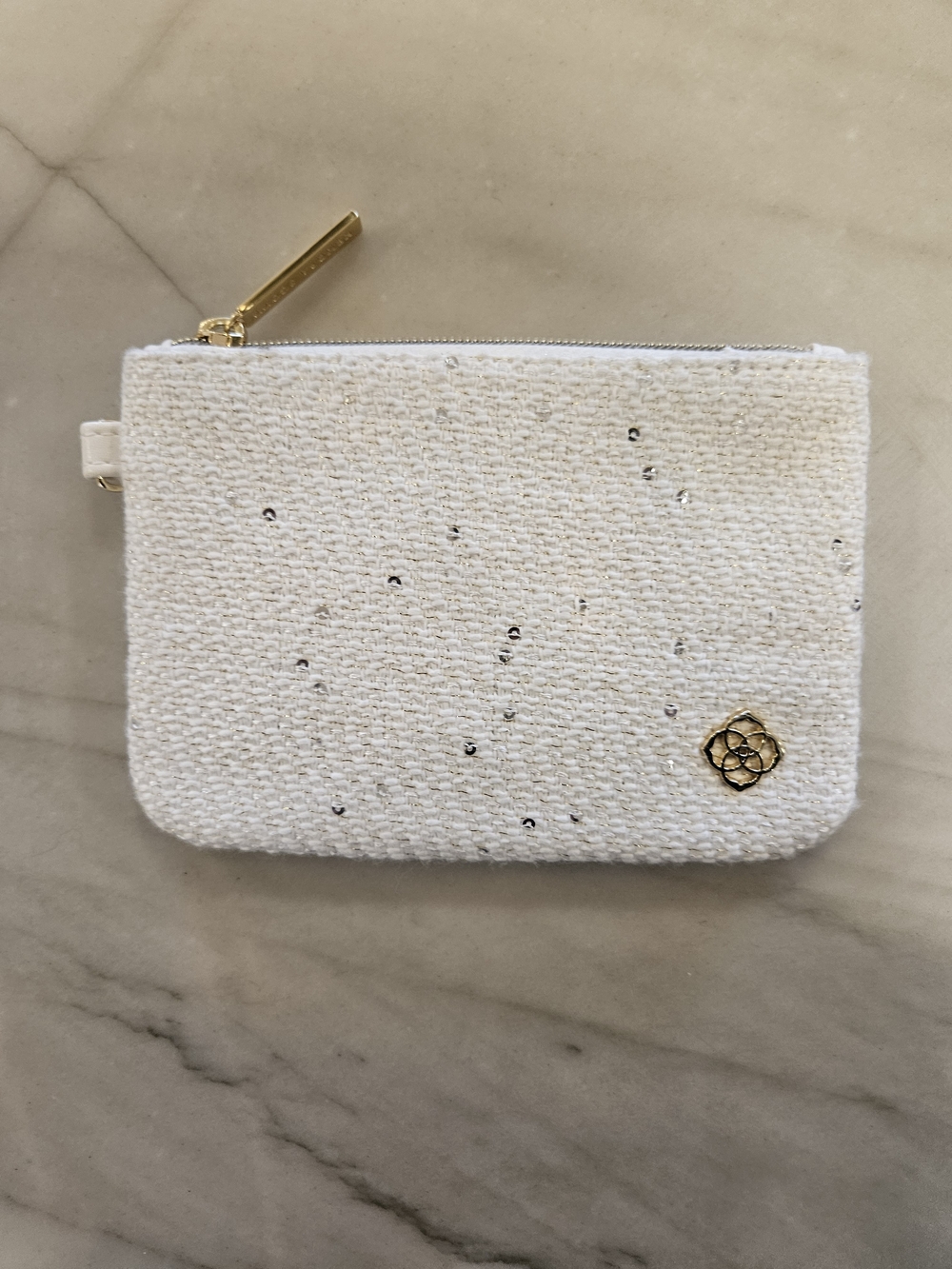 Kendra Scott Cream Tweed Pouch